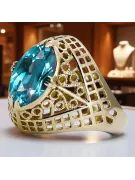 Каблучка Аквамарин 14K Жовте золото Вінтаж вироби vrc030y